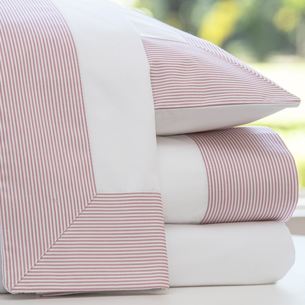 Jogo de lençol percal 100% algodão Stripes com barrado - Imagem 2