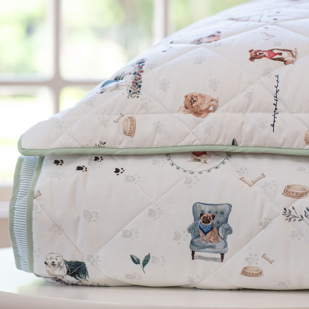 Colcha matelassê infantil percal 200 fios Dogs estampada - Imagem 1
