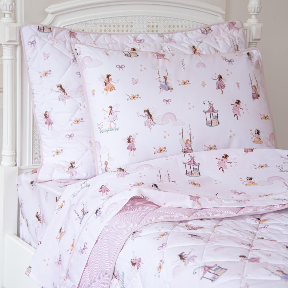 Fronha avulsa infantil percal 200 fios Fadas estampada - Imagem 2