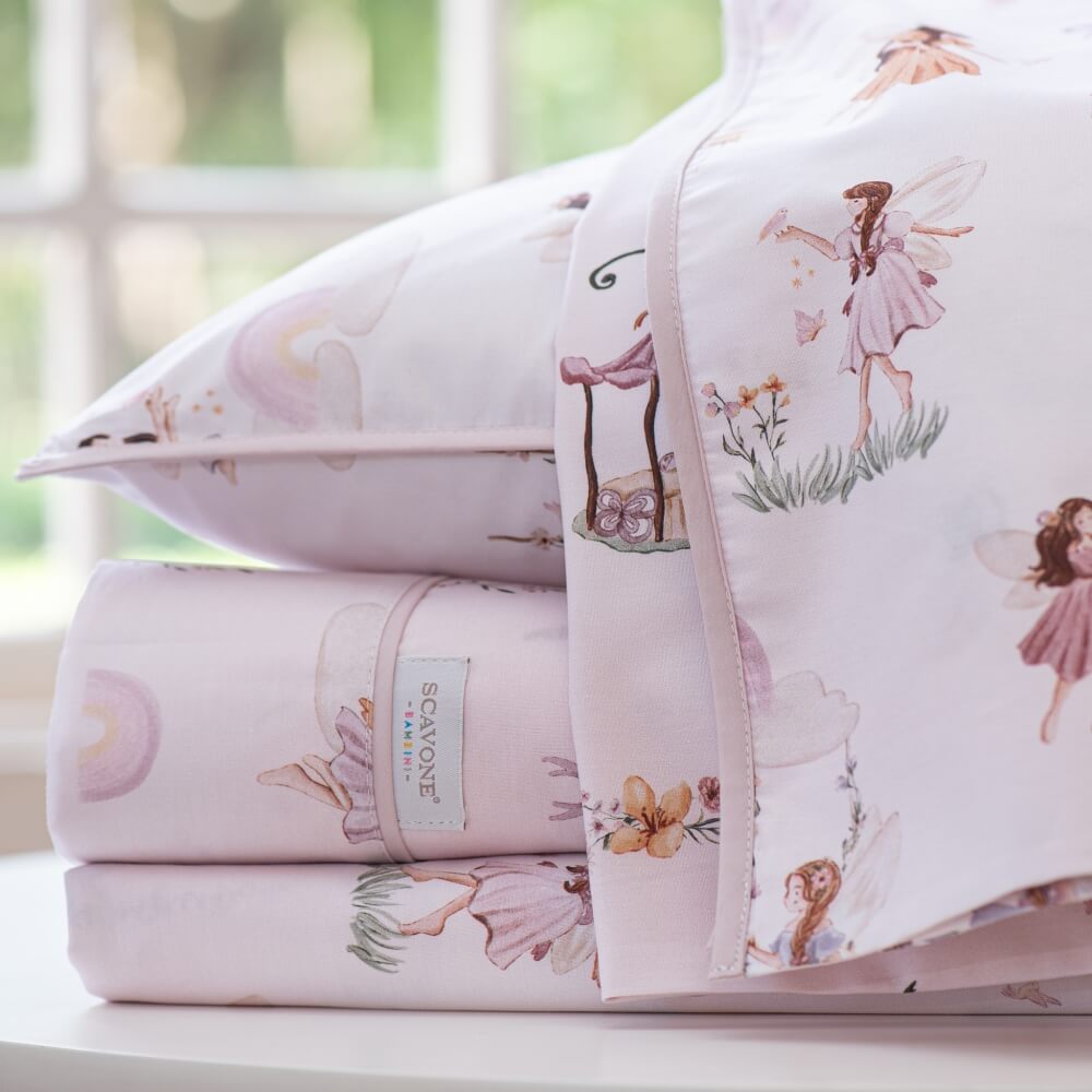 Jogo de lençol infantil percal 200 fios Fadas estampado - Imagem 1