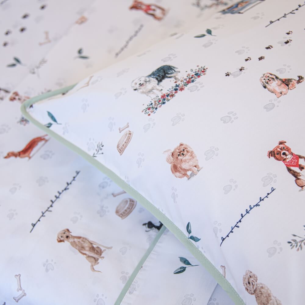 Jogo de lençol infantil percal 200 fios Dogs estampado - Imagem 2