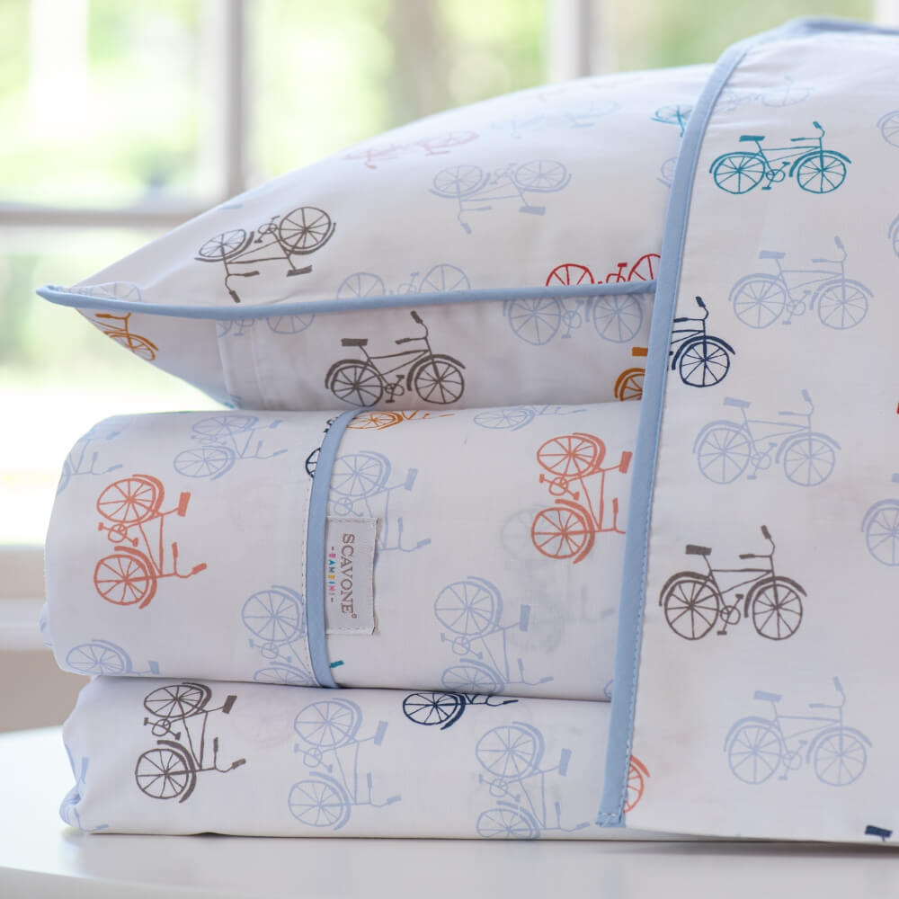 Jogo de lençol infantil percal 200 fios Bike estampado - Imagem 1