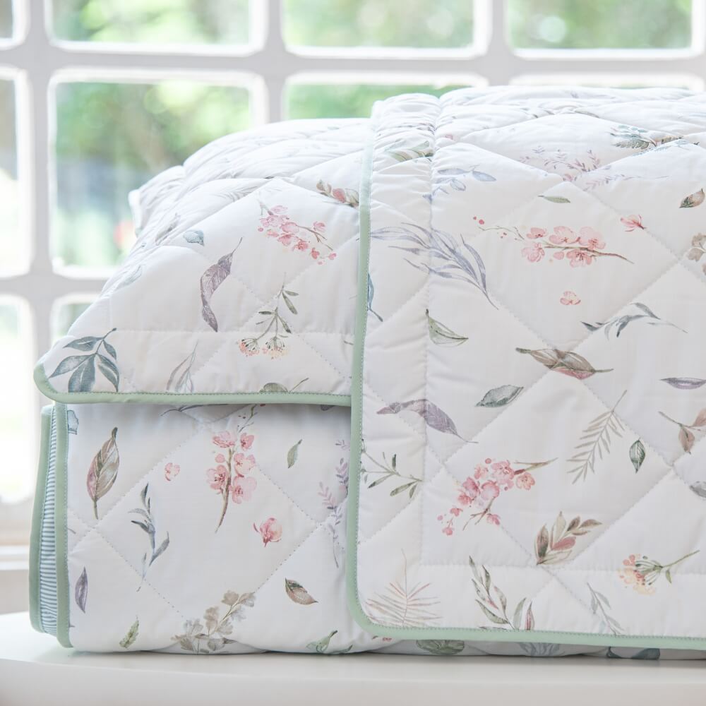 Colcha matelassê percal 200 fios Brisa estampada - Imagem 1