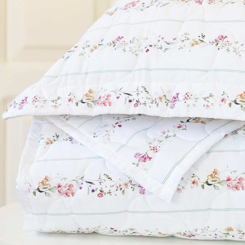 Colcha matelassê cetim 300 fios Marselha estampada - Imagem 1