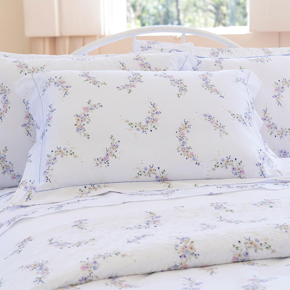 Fronha avulsa cetim 300 fios Alice estampada - Imagem 1