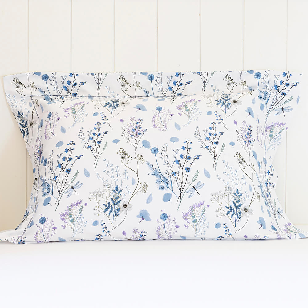 Fronha avulsa cetim 300 fios Blue estampada - Imagem 1