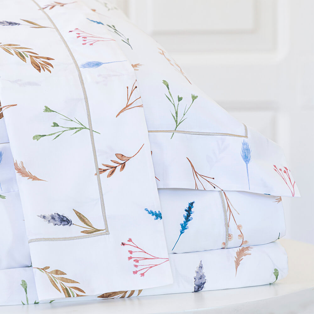 Jogo de lençol cetim 300 fios Wind estampada - Imagem 1